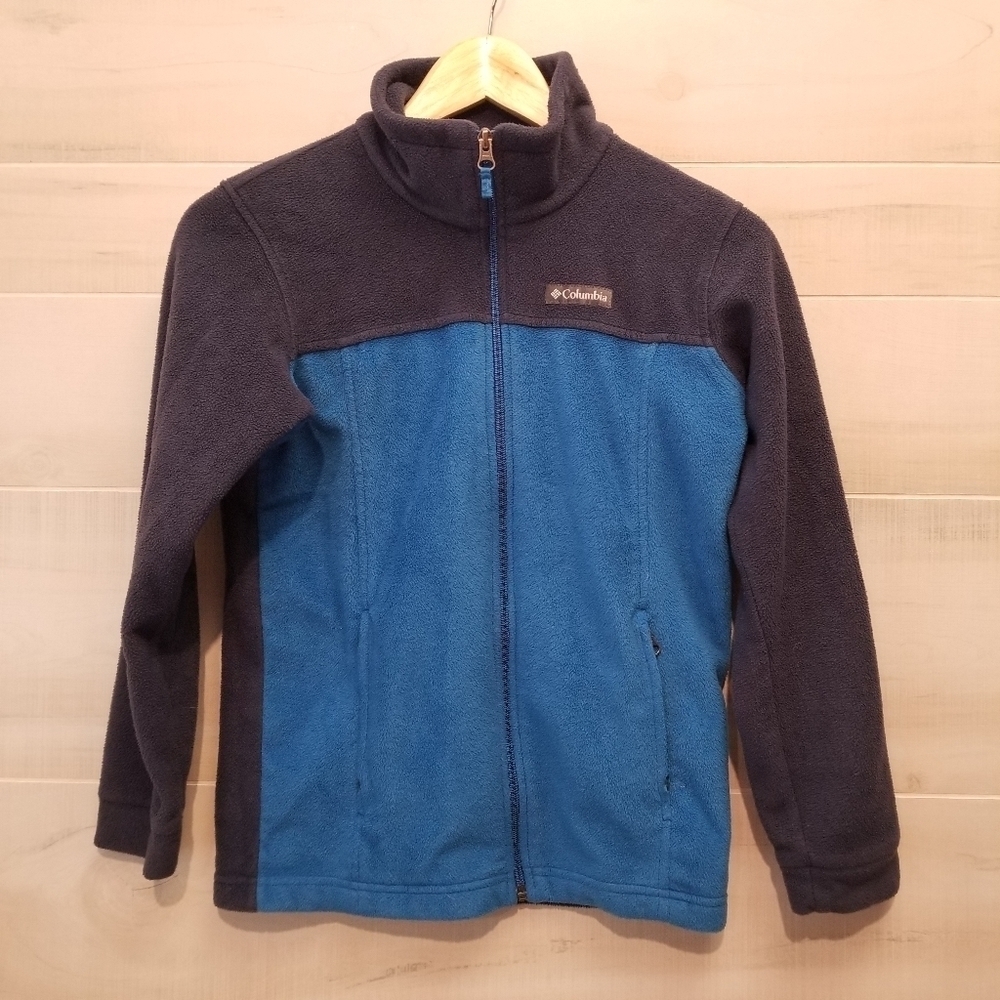 {M 10/12} Columbia Youth Full Zip Up Jacket in Navy and Blue